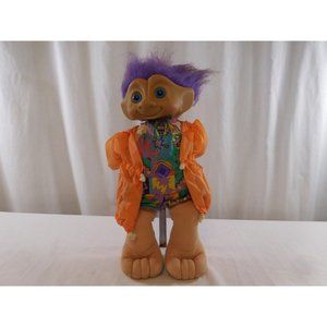 Vintage Troll Doll Ace Novelty‎ Treasure Trolls 15" Purple Hair Blue Eyes